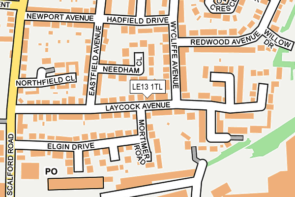 LE13 1TL map - OS OpenMap – Local (Ordnance Survey)