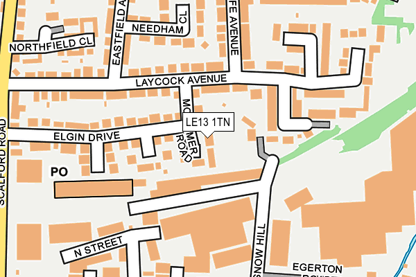LE13 1TN map - OS OpenMap – Local (Ordnance Survey)