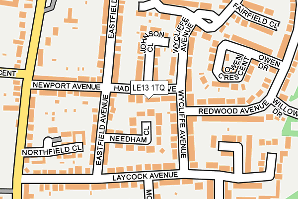 LE13 1TQ map - OS OpenMap – Local (Ordnance Survey)