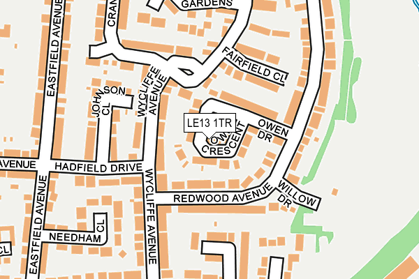LE13 1TR map - OS OpenMap – Local (Ordnance Survey)