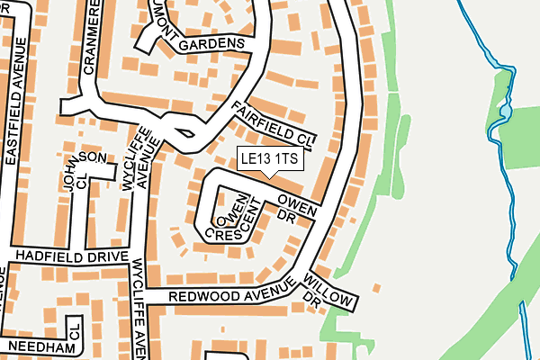 LE13 1TS map - OS OpenMap – Local (Ordnance Survey)