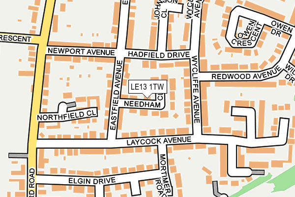 LE13 1TW map - OS OpenMap – Local (Ordnance Survey)