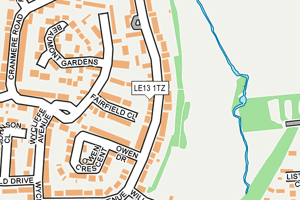 LE13 1TZ map - OS OpenMap – Local (Ordnance Survey)