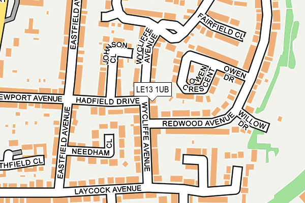 LE13 1UB map - OS OpenMap – Local (Ordnance Survey)