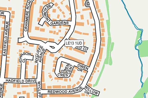 LE13 1UD map - OS OpenMap – Local (Ordnance Survey)