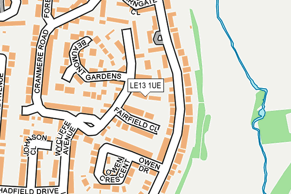 LE13 1UE map - OS OpenMap – Local (Ordnance Survey)