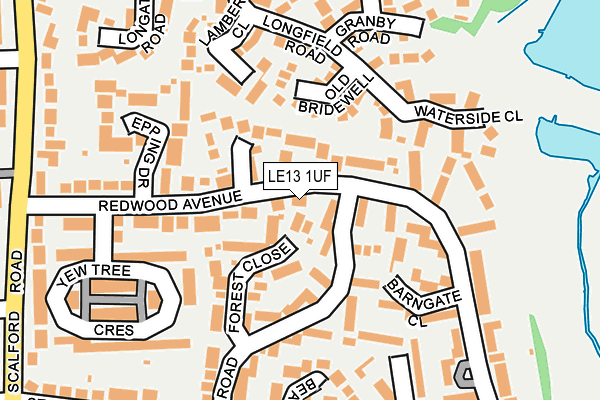 LE13 1UF map - OS OpenMap – Local (Ordnance Survey)