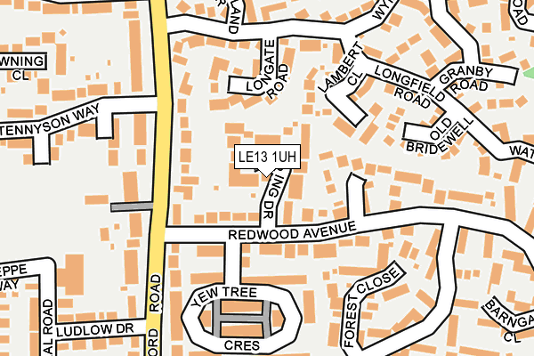 LE13 1UH map - OS OpenMap – Local (Ordnance Survey)