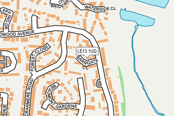 LE13 1UQ map - OS OpenMap – Local (Ordnance Survey)