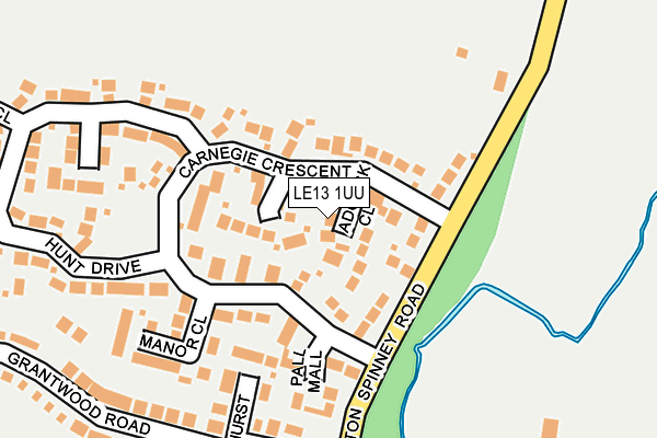 LE13 1UU map - OS OpenMap – Local (Ordnance Survey)