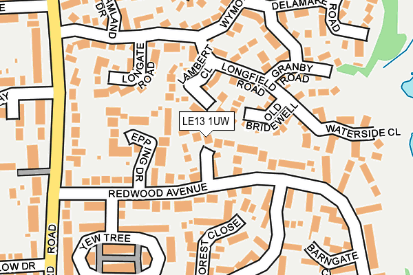 LE13 1UW map - OS OpenMap – Local (Ordnance Survey)