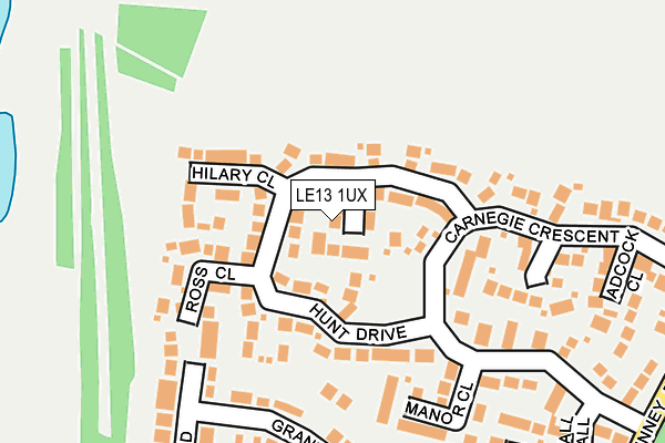 LE13 1UX map - OS OpenMap – Local (Ordnance Survey)
