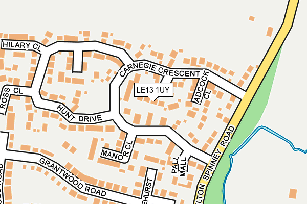 LE13 1UY map - OS OpenMap – Local (Ordnance Survey)