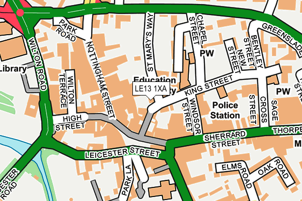 LE13 1XA map - OS OpenMap – Local (Ordnance Survey)