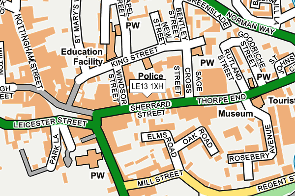 LE13 1XH map - OS OpenMap – Local (Ordnance Survey)