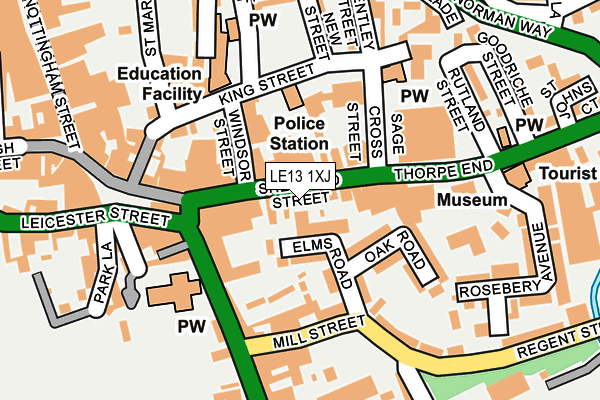 LE13 1XJ map - OS OpenMap – Local (Ordnance Survey)