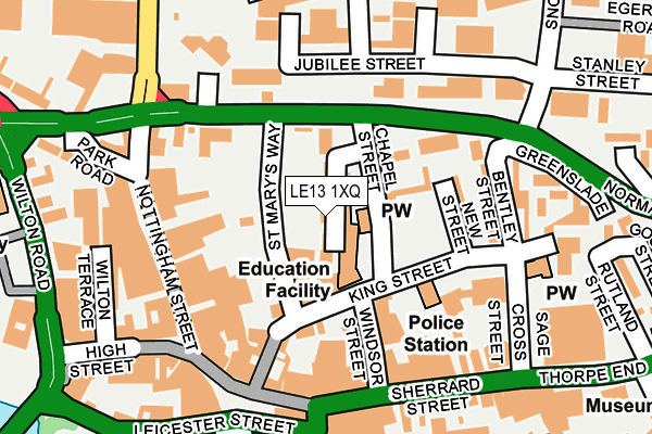 LE13 1XQ map - OS OpenMap – Local (Ordnance Survey)