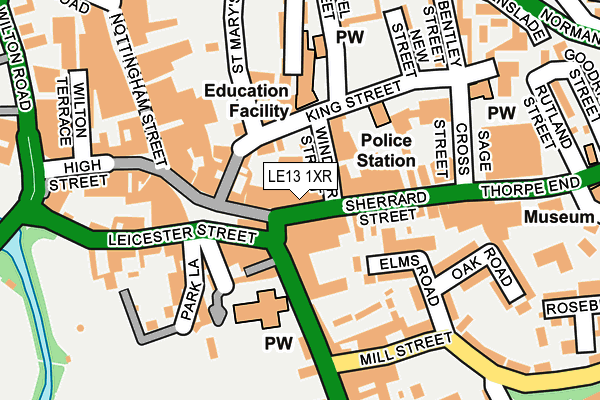 LE13 1XR map - OS OpenMap – Local (Ordnance Survey)