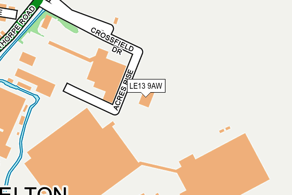 LE13 9AW map - OS OpenMap – Local (Ordnance Survey)