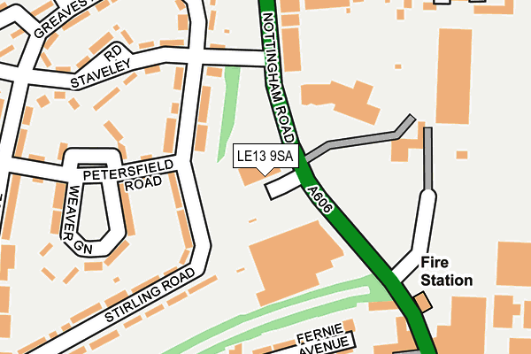 LE13 9SA map - OS OpenMap – Local (Ordnance Survey)