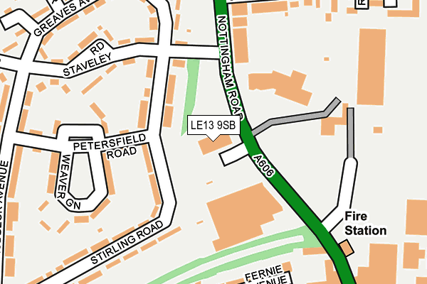 LE13 9SB map - OS OpenMap – Local (Ordnance Survey)