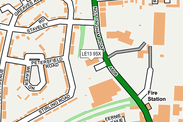 LE13 9SX map - OS OpenMap – Local (Ordnance Survey)