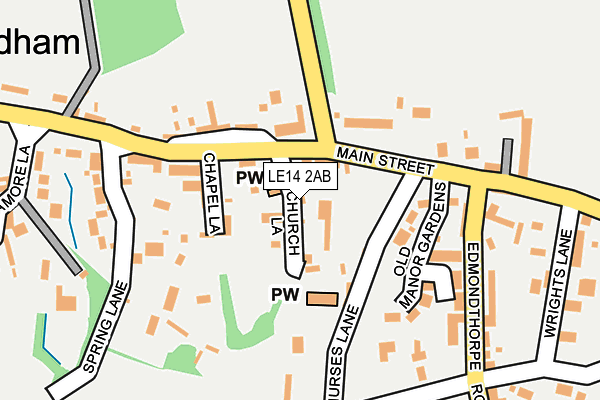 LE14 2AB map - OS OpenMap – Local (Ordnance Survey)