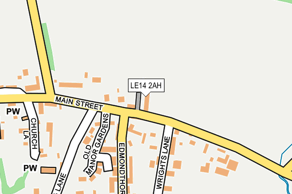 LE14 2AH map - OS OpenMap – Local (Ordnance Survey)