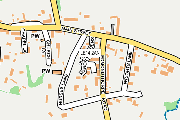 LE14 2AN map - OS OpenMap – Local (Ordnance Survey)