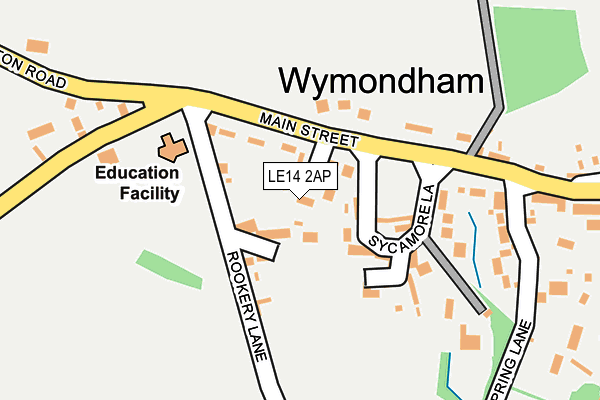 LE14 2AP map - OS OpenMap – Local (Ordnance Survey)