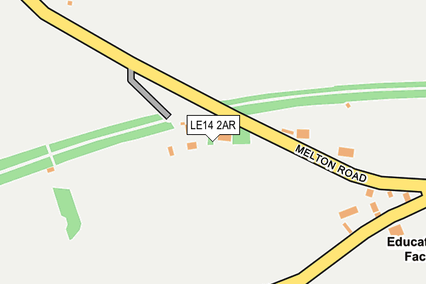 LE14 2AR map - OS OpenMap – Local (Ordnance Survey)