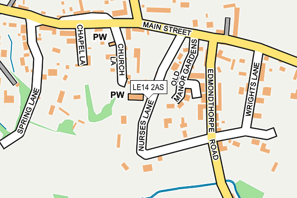 LE14 2AS map - OS OpenMap – Local (Ordnance Survey)