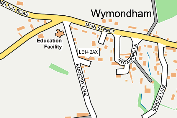 LE14 2AX map - OS OpenMap – Local (Ordnance Survey)