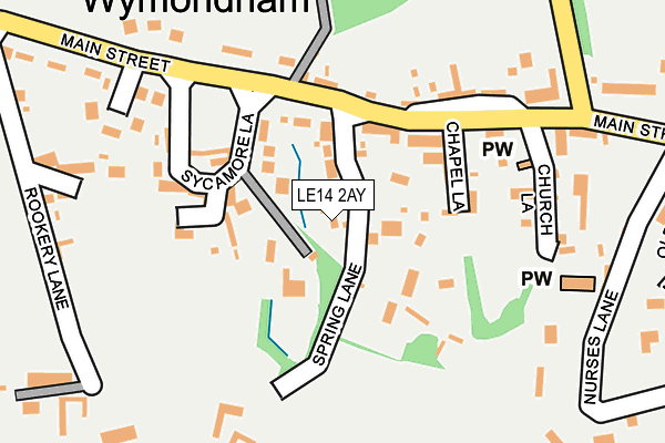 LE14 2AY map - OS OpenMap – Local (Ordnance Survey)