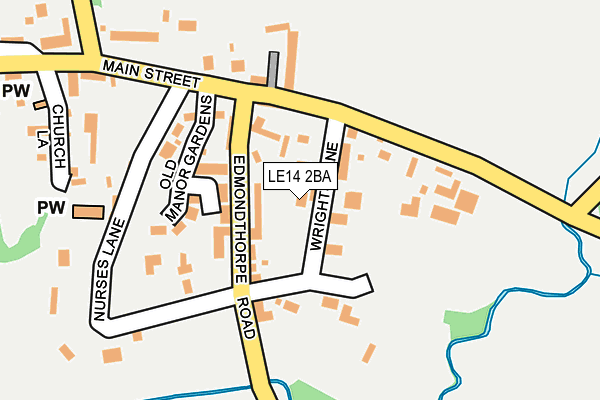 LE14 2BA map - OS OpenMap – Local (Ordnance Survey)