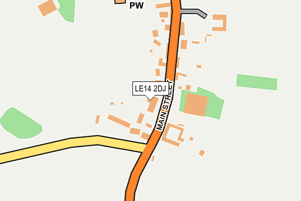LE14 2DJ map - OS OpenMap – Local (Ordnance Survey)