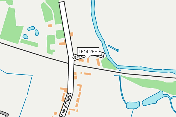 LE14 2EE map - OS OpenMap – Local (Ordnance Survey)