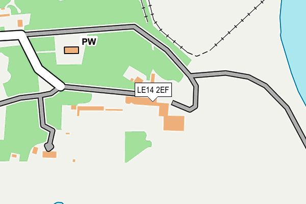 LE14 2EF map - OS OpenMap – Local (Ordnance Survey)