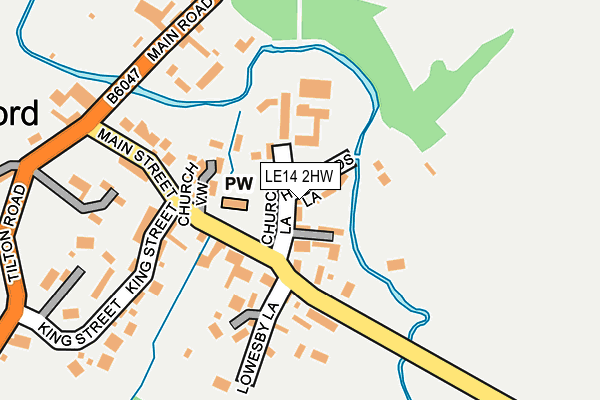 LE14 2HW map - OS OpenMap – Local (Ordnance Survey)