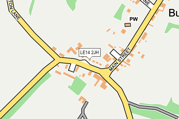LE14 2JH map - OS OpenMap – Local (Ordnance Survey)
