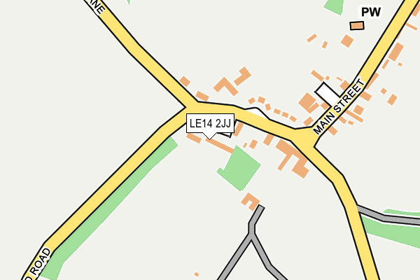 LE14 2JJ map - OS OpenMap – Local (Ordnance Survey)