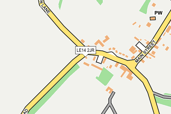 LE14 2JR map - OS OpenMap – Local (Ordnance Survey)