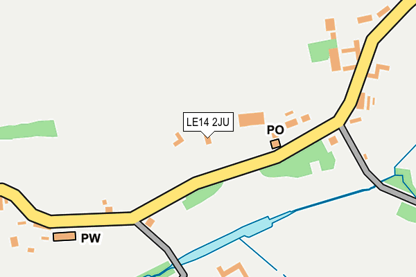 LE14 2JU map - OS OpenMap – Local (Ordnance Survey)