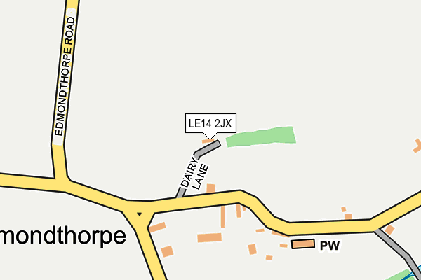 LE14 2JX map - OS OpenMap – Local (Ordnance Survey)