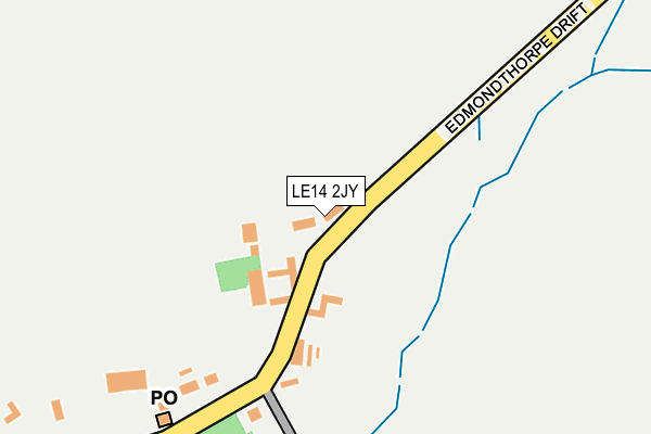LE14 2JY map - OS OpenMap – Local (Ordnance Survey)