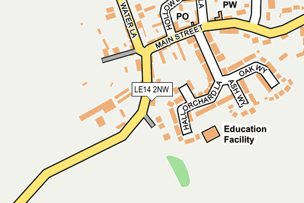 LE14 2NW map - OS OpenMap – Local (Ordnance Survey)