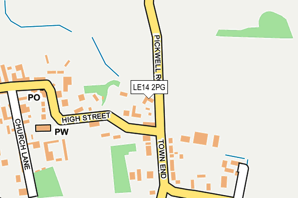 LE14 2PG map - OS OpenMap – Local (Ordnance Survey)