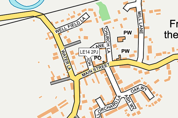 LE14 2PJ map - OS OpenMap – Local (Ordnance Survey)