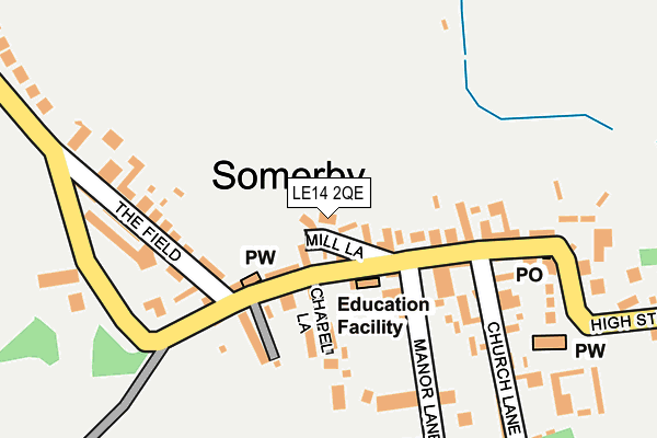 LE14 2QE map - OS OpenMap – Local (Ordnance Survey)