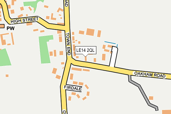 LE14 2QL map - OS OpenMap – Local (Ordnance Survey)